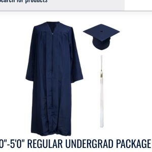 Jostens Navy Graduation Gown and Cap Set